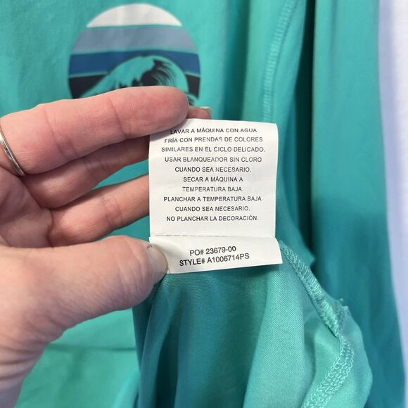 Hang Ten Surf Shirt Long Sleeve Men's Size XL Teal UV Protection/UPF 50+ - Picture 5 of 7